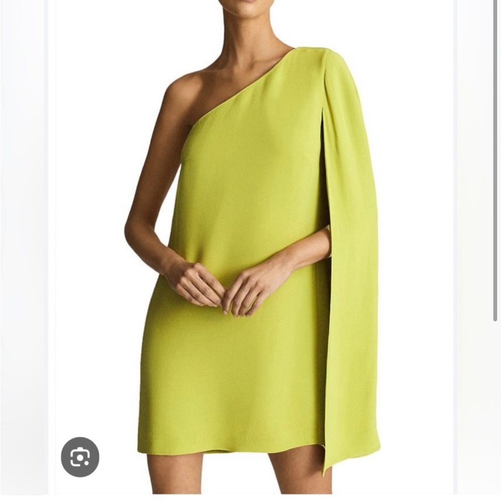 NWT Reiss one shoulder mini caped dress “Samantha cape”